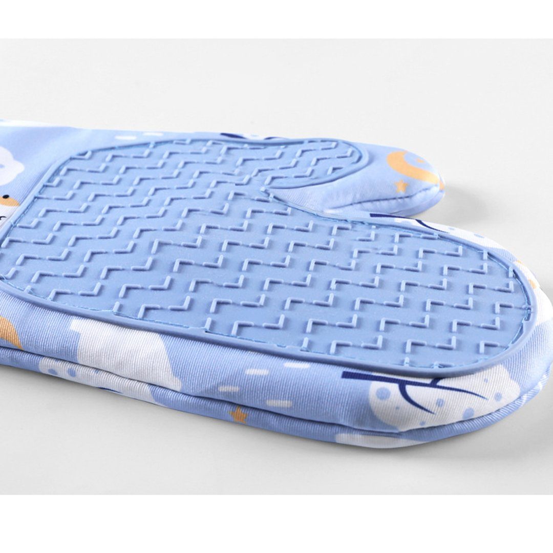 YANN Topfhandschuhe Silikon Ofenhandschuhe, hitzebeständige wasserdichte Handschuhe, (Anti-Verbrühungs-Koch- und Backtopflappen), flexible Ofenhandschuhe mit gestepptem Futter1 Paar