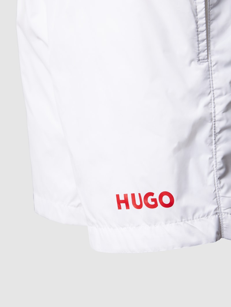 Badehose mit Label-Details Modell 'HAITI' in weiß