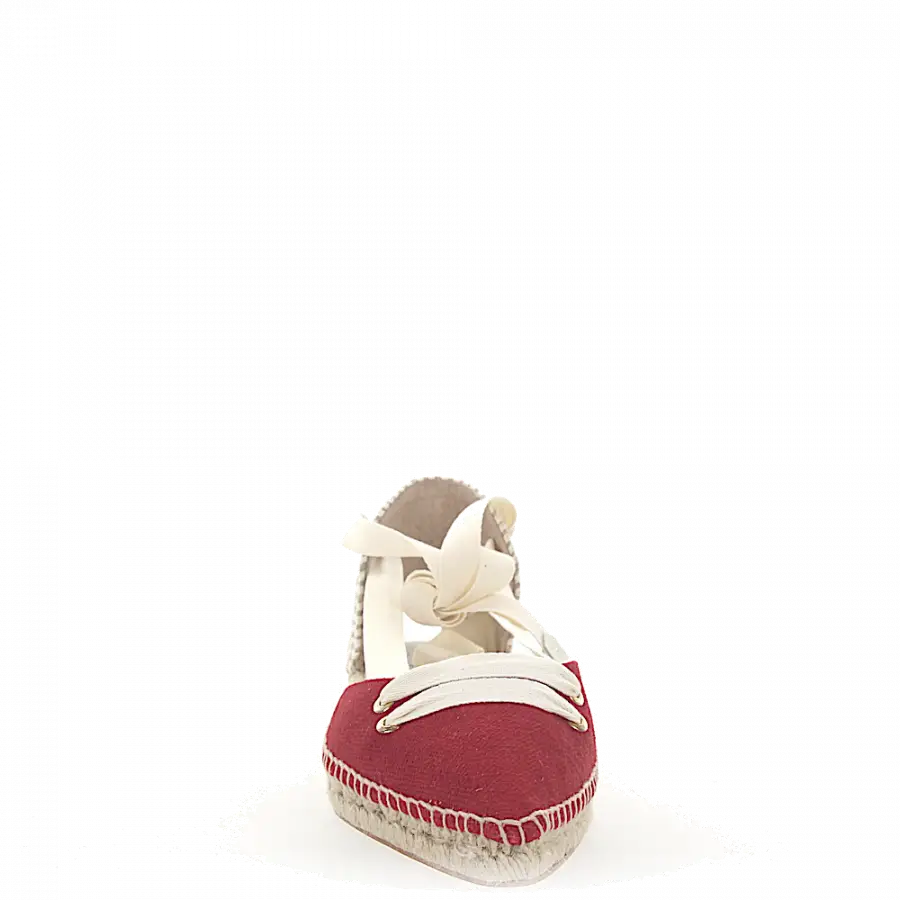 CASTAÑER BY MANOLO BLAHNIK - Espadrilles MANOLO FLAT Textil beige rot - rot