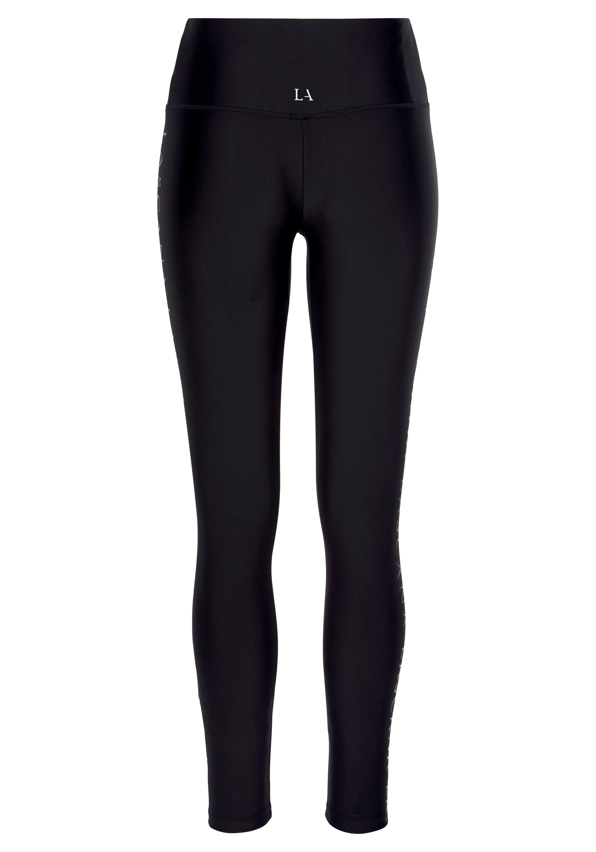 LASCANA ACTIVE Leggings mit glänzendem Logoschriftzug