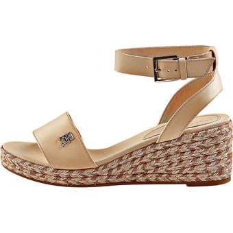 Tommy Hilfiger Colorful Wedge Satin Sandal in beige