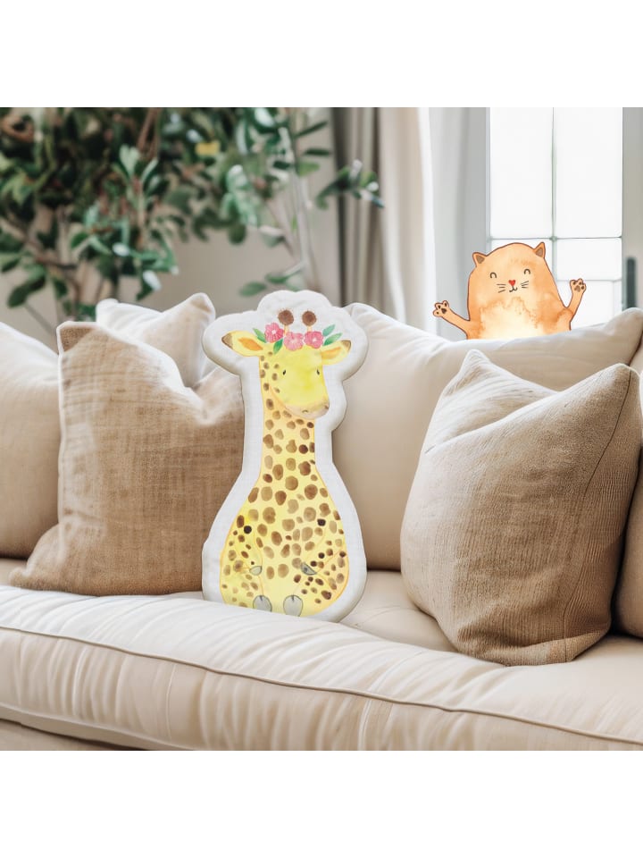 Mr. & Mrs. Panda Kissen Kuscheltier Giraffe Blumenkranz ohne Spruch in Weiß günstig kaufen