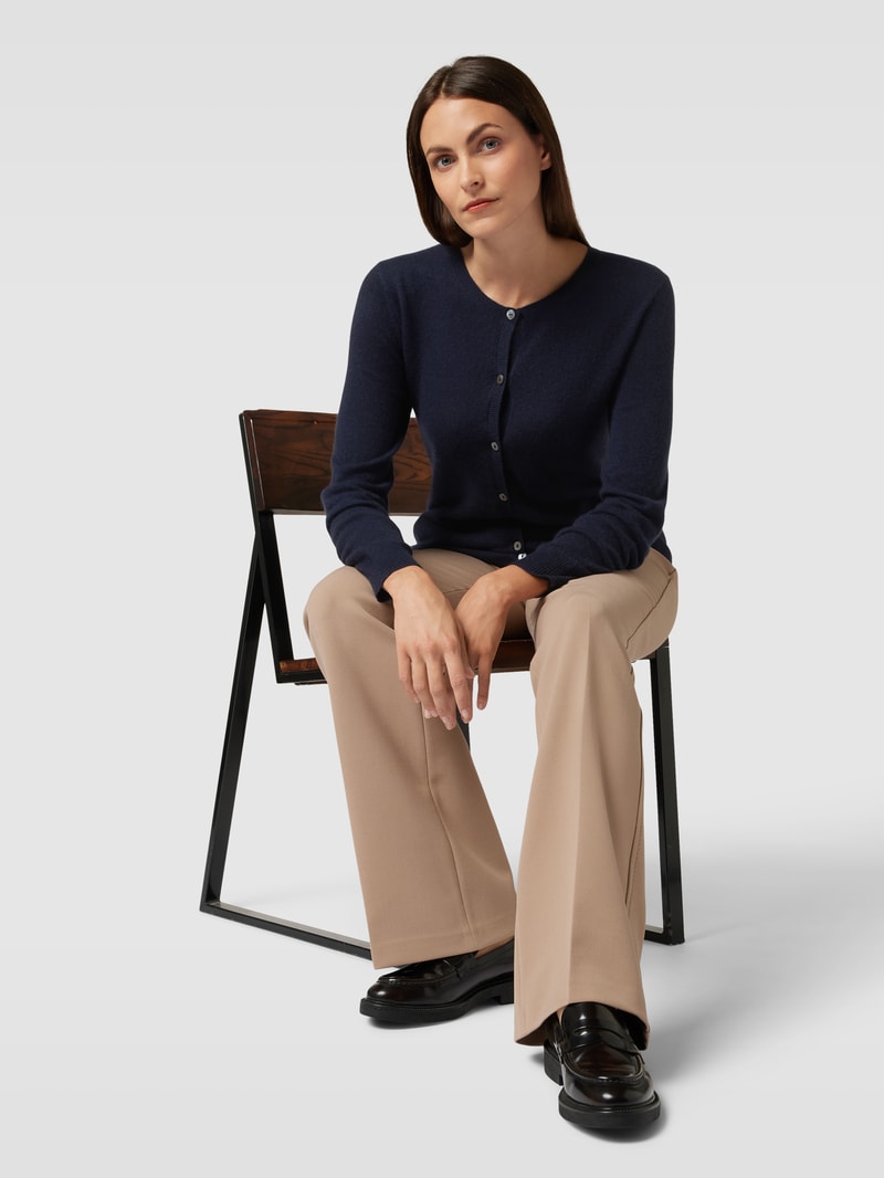 Strickjacke aus Kaschmir mit Knopfleiste in dunkelblau