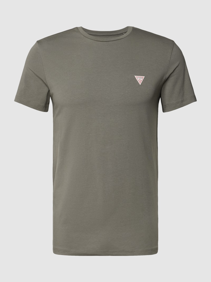T-Shirt mit Label-Patch Modell 'JOE' in dunkelgrau