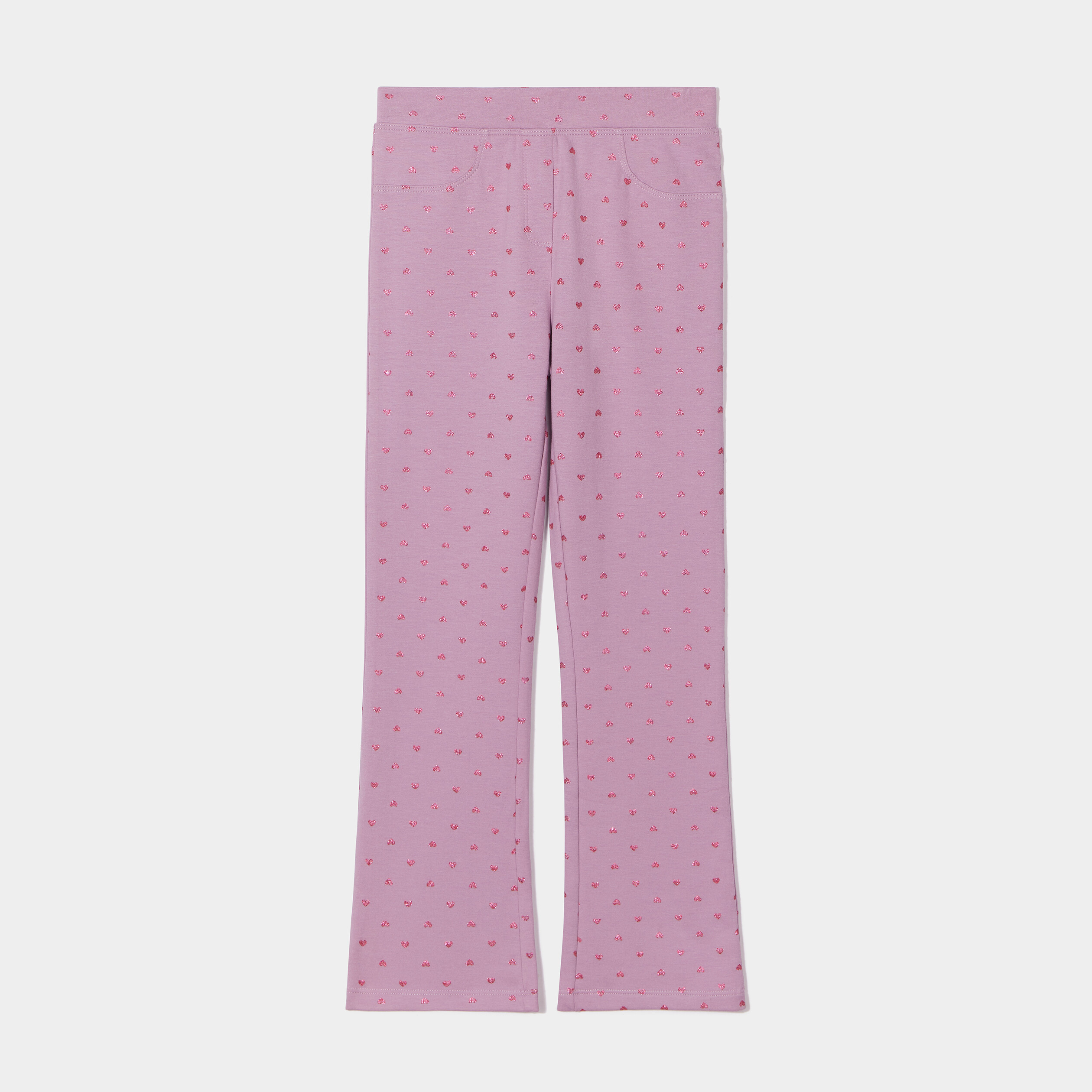 Pantalon flare taille élastiquée parme fille | La Halle