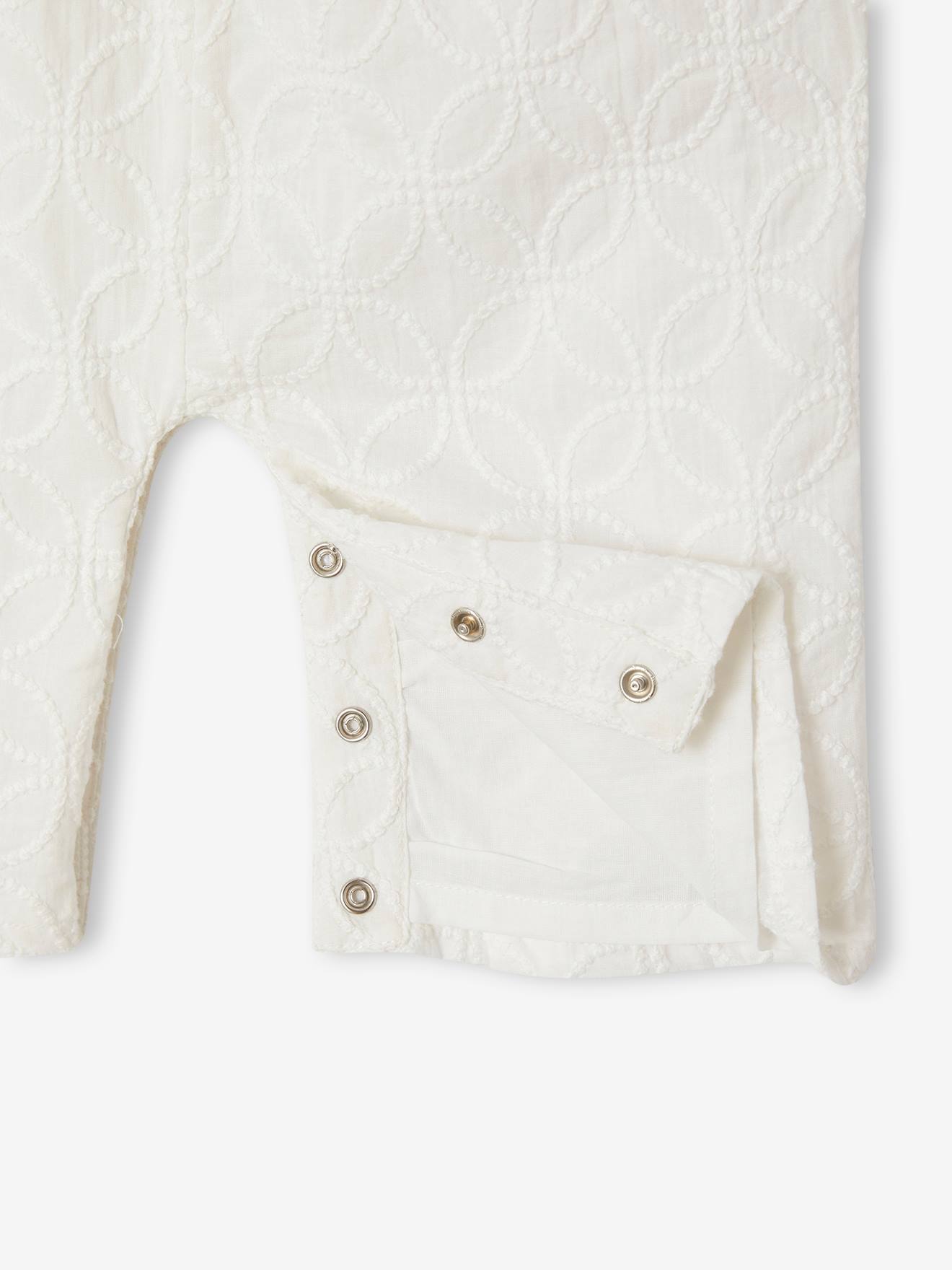 Vertbaudet Festlicher Baby Overall mit Stickereien - wollweiß