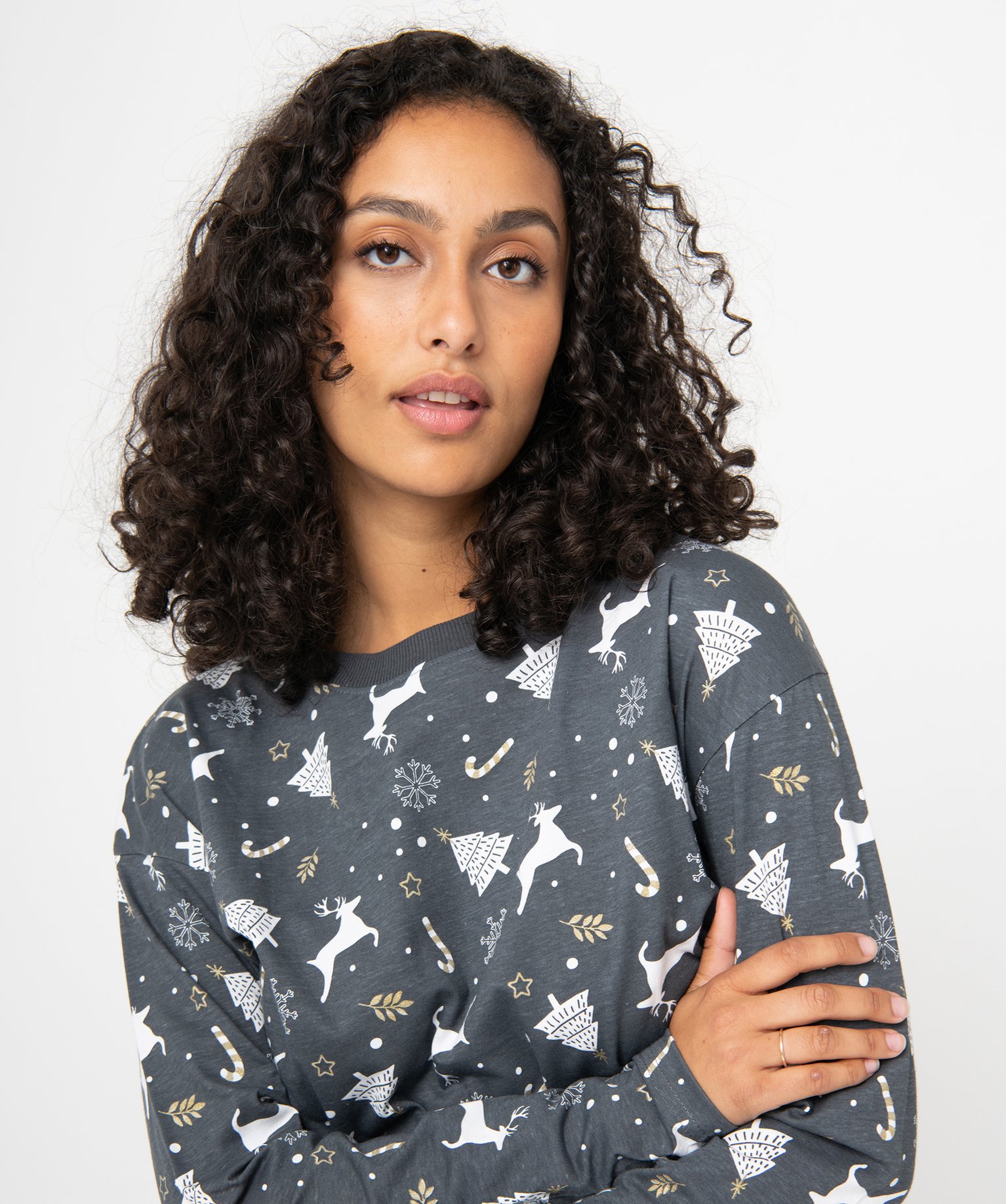 Pyjama femme avec motifs de Nol imprime | GEMO
