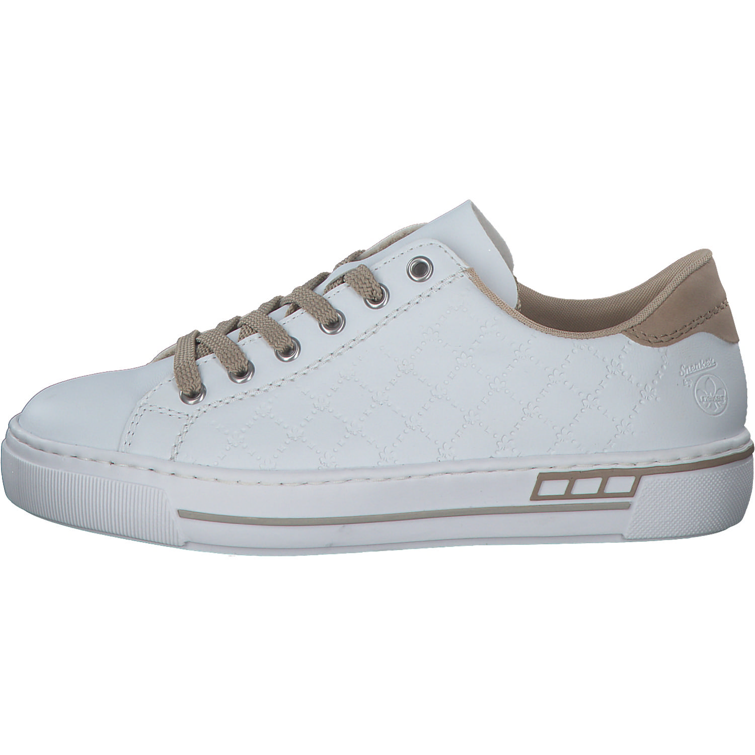 Rieker L88W2, Schnürschuhe, Damen, weiss/Rosa/Beige