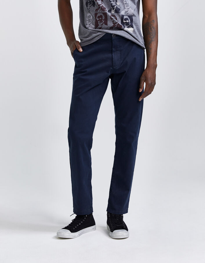 Pantalon chino SLIM bleu marine Homme
