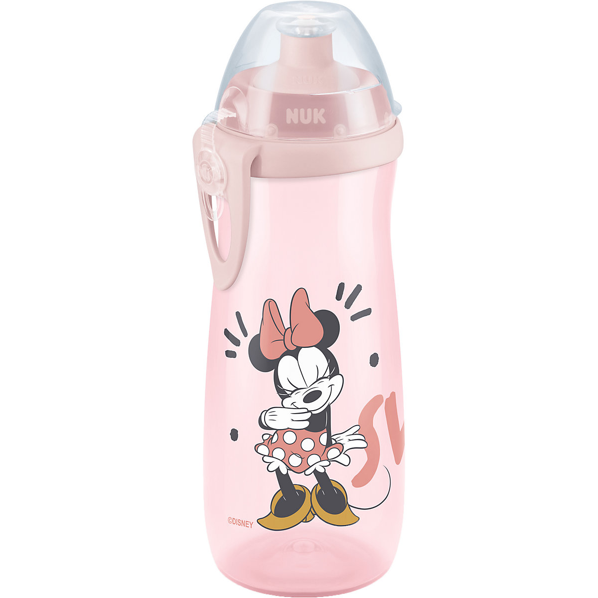 NUK   Minnie Mouse Sports Cup, großes Volumen 450ml, mit Push-Pull-Tülle aus Silikon, ab 24 Monaten, rosa