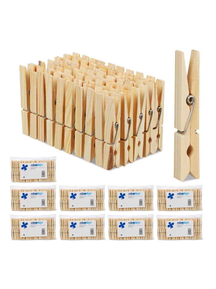 relaxdays 1000x Wäscheklammern in Natur günstig kaufen onesize