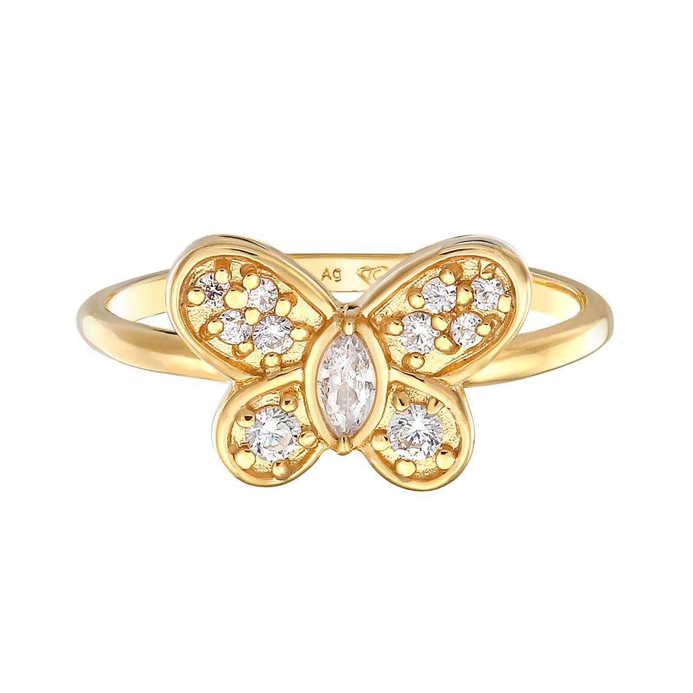 Elli Elli Bague Femmes symbole papillon étincelant avec zirconium en argent sterling 9 Bague