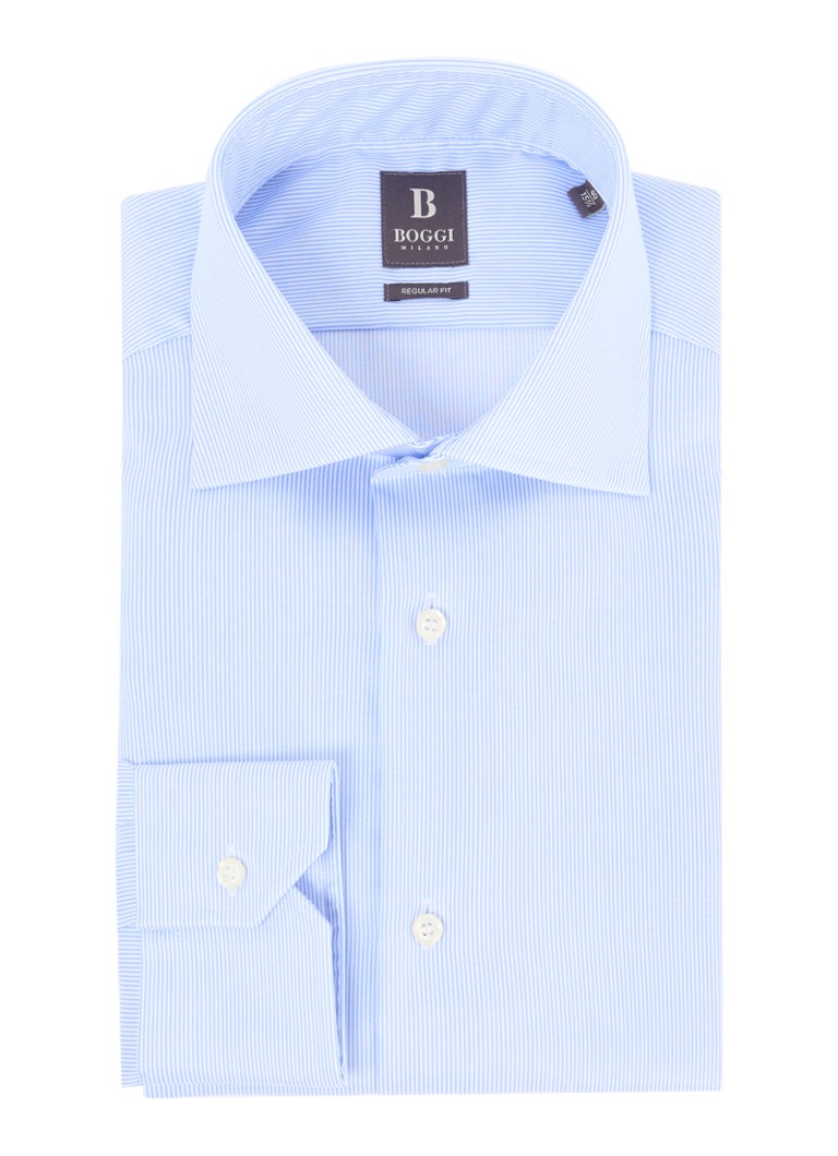 Camisa Boggi Milano de corte regular, sem necessidade de passar a ferro, com estampa listrada.