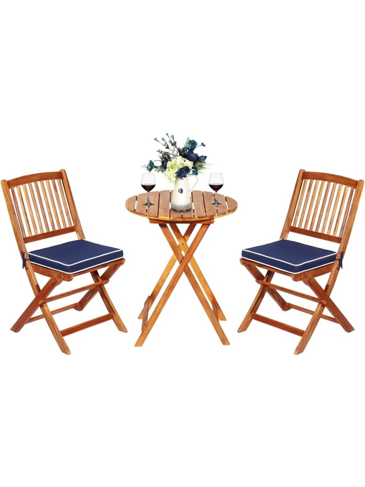 COSTWAY 3tlg. Terrassenset in Blau günstig kaufen onesize