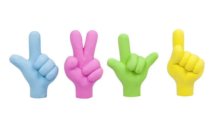 TRENDHAUS Radierer-Set Talking Hands sortiert