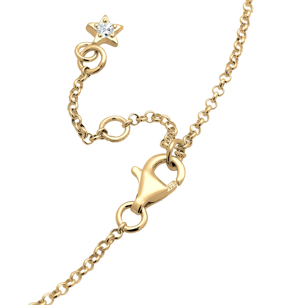 Elli Elli Bracelet de Cheville Astro Sterne Halbmond Kristalle Silber Bijoux