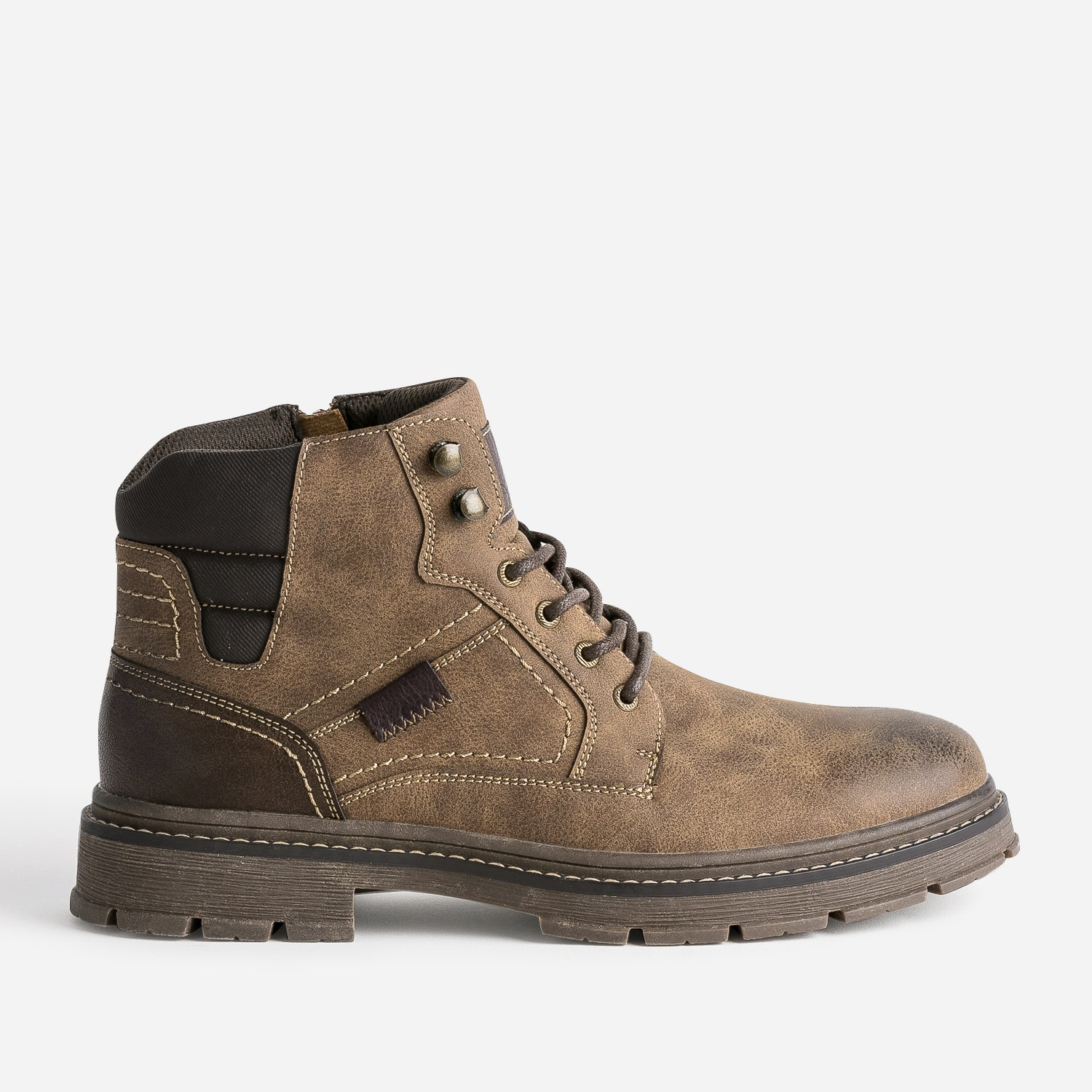 Boots à lacet marron à semelle crantée