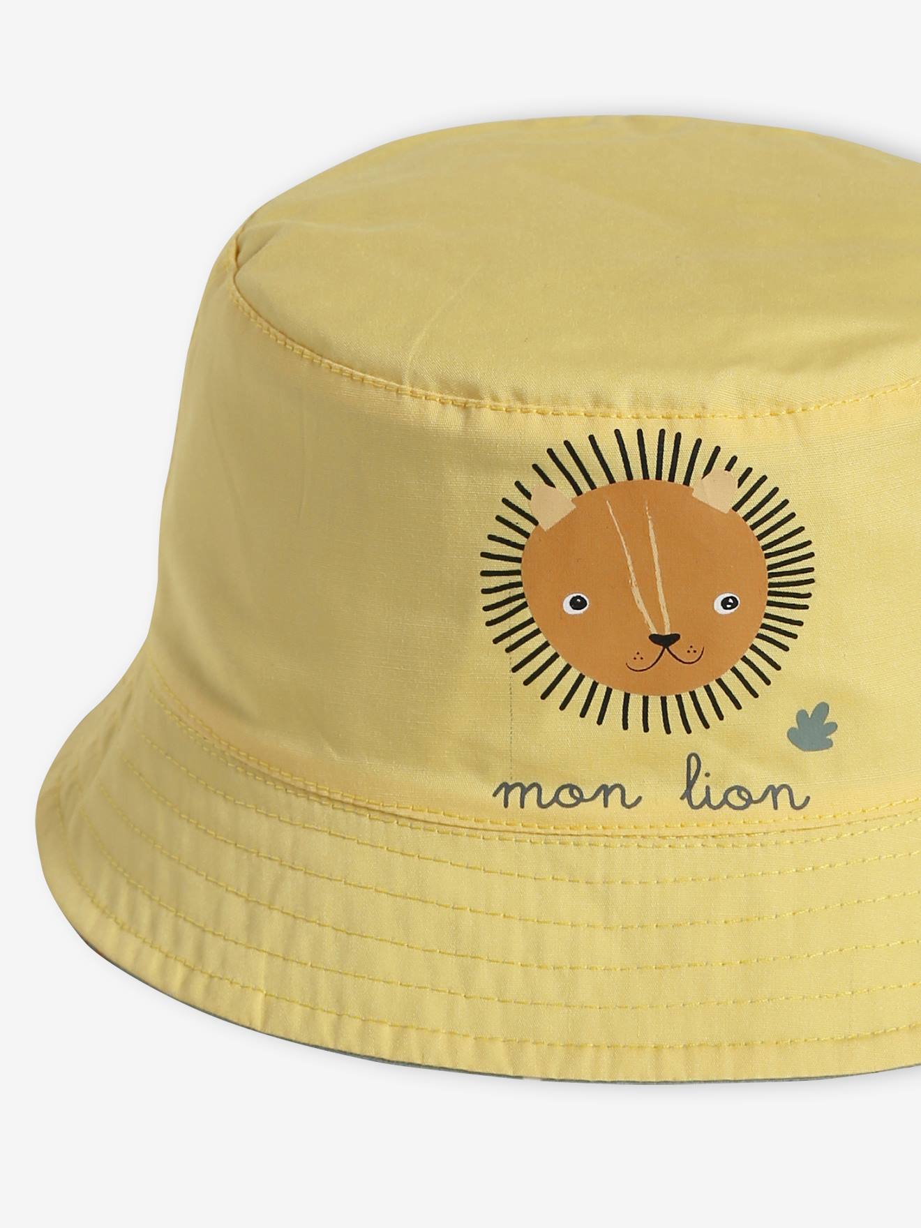 Vertbaudet Wendbarer Jungen Baby Sonnenhut mit Tieren - mintgrün