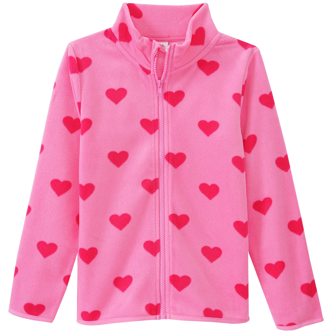 Mädchen Fleecejacke mit Herzchen-Motiv