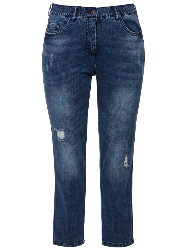 Ulla Popken Jeans in dark blue denim günstig kaufen 48 - Langgröße