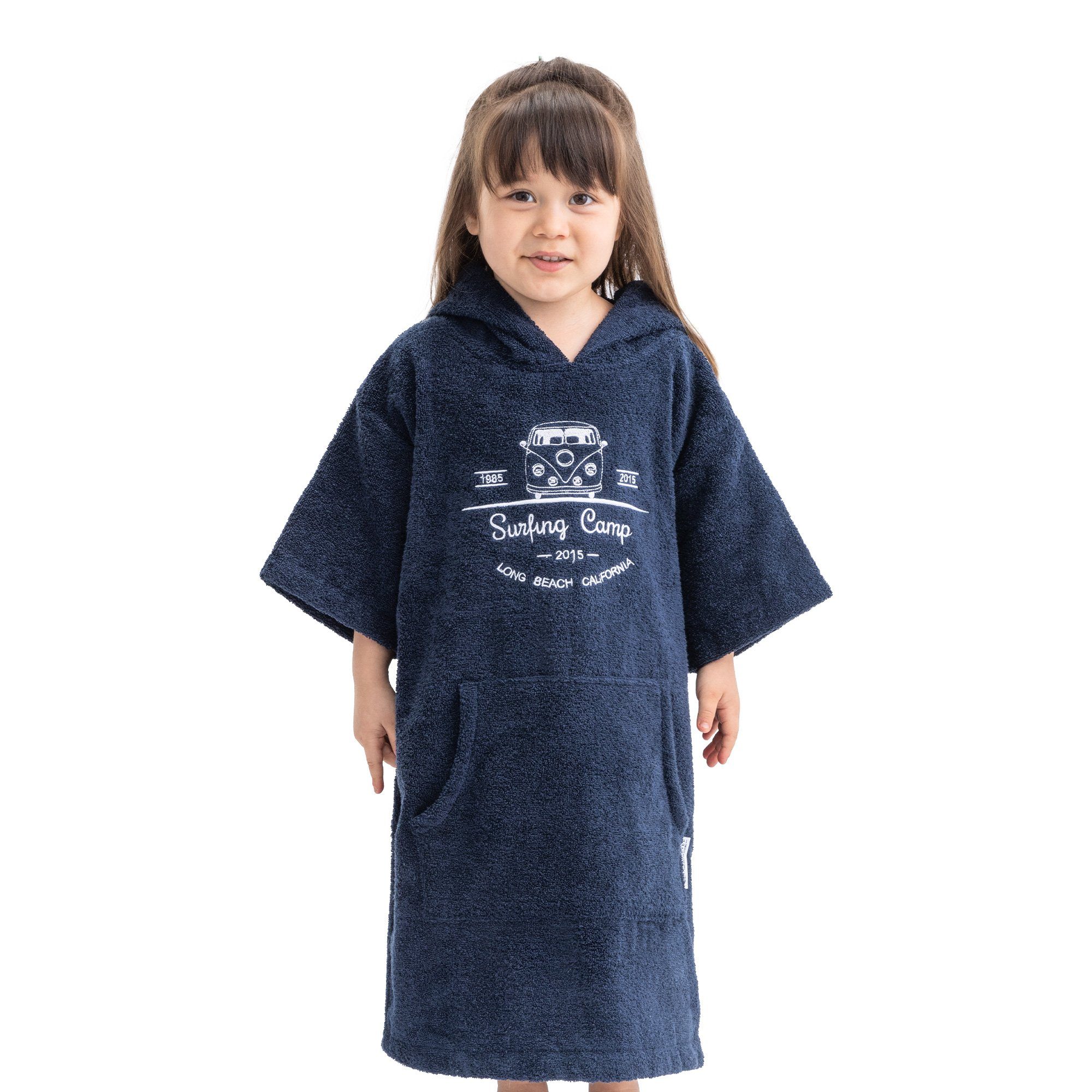 HOMELEVEL Bademantel Badeponcho Surfponcho für Kinder und Teenager mit Kapuze unisex, Baumwolle