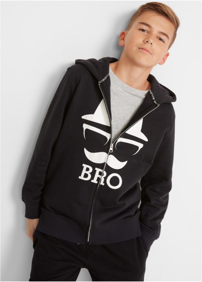 Jungen Kapuzensweatshirt mit coolem Druck aus Bio-Baumwolle