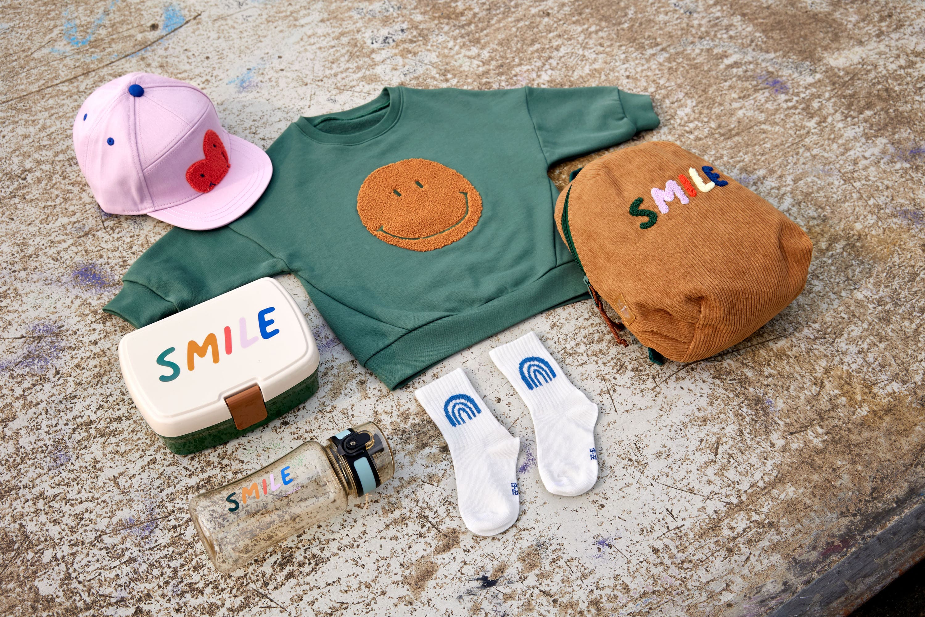 Kindergartenrucksack Tiny Cord - Little Gang, Smile, Karamell