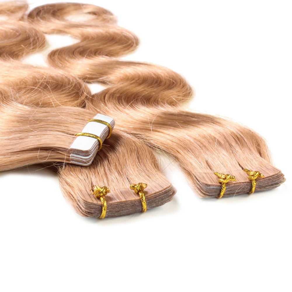 hair2heart Extensions adhésives cheveux naturels #27 Blond doré foncé extensions