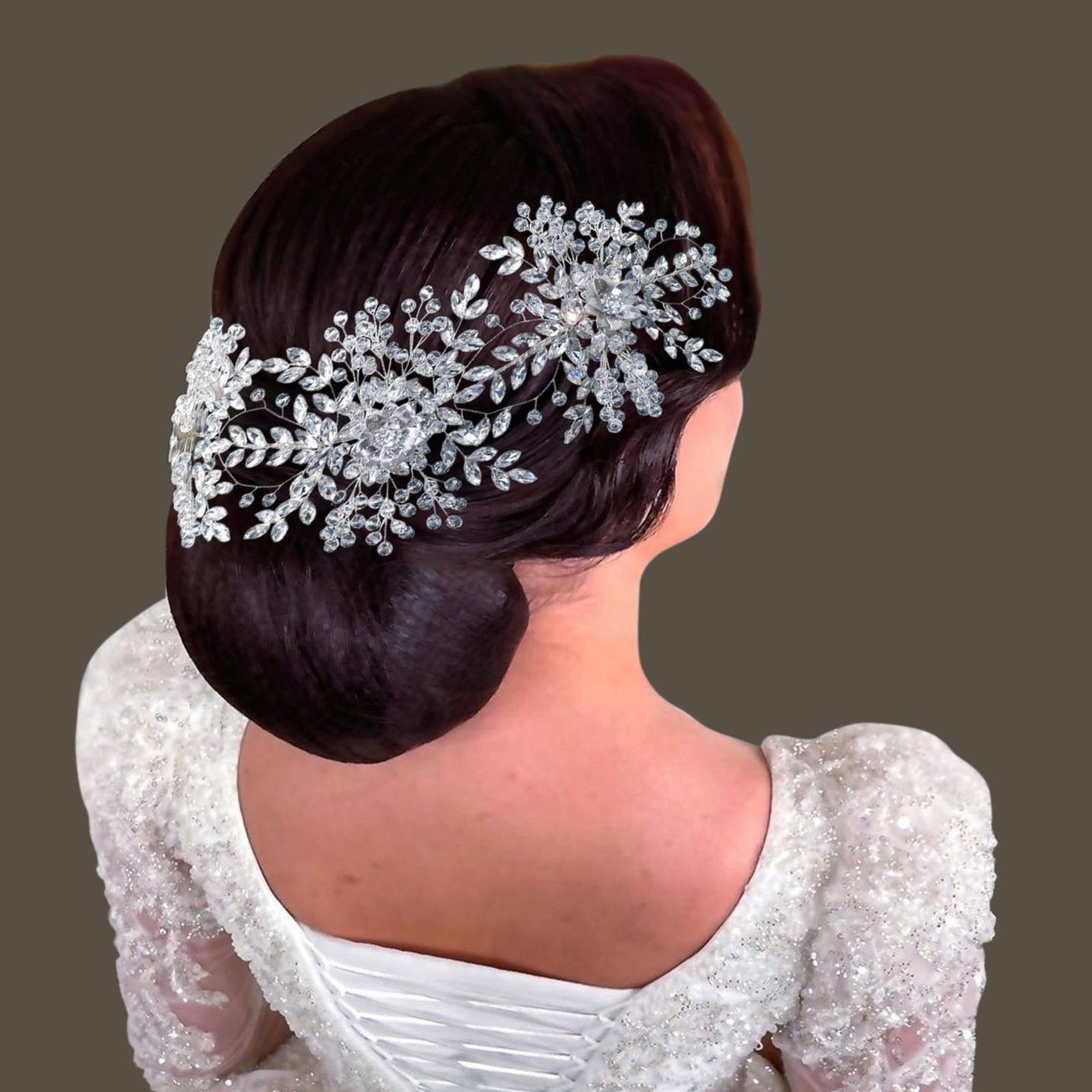 HOHEA H Haarband Kristall-Stirnband, Hochzeits-Haarschmuck, Braut-Haarschmuck, 1-tlg., Silberne Haaraccessoires sind elegante Haaraccessoires für Frauen, Silberner Haarschmuck, Brauthaarnadeln, Kristallkrone