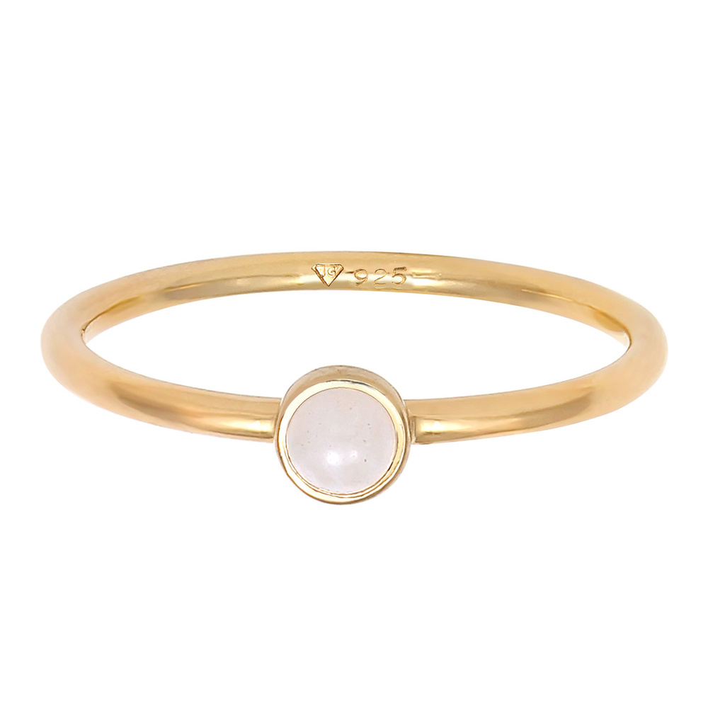 Elli Elli Bague Femmes Pile Basique Minimaliste avec Quartz Rose en Argent Sterling 92 Bague