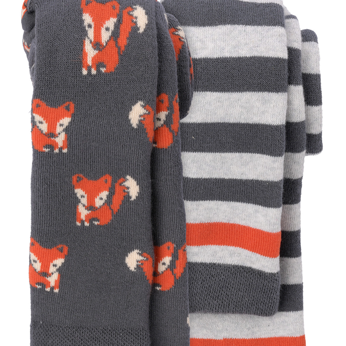 2 Baby Frottee-Leggings mit Fuchs-Motiven