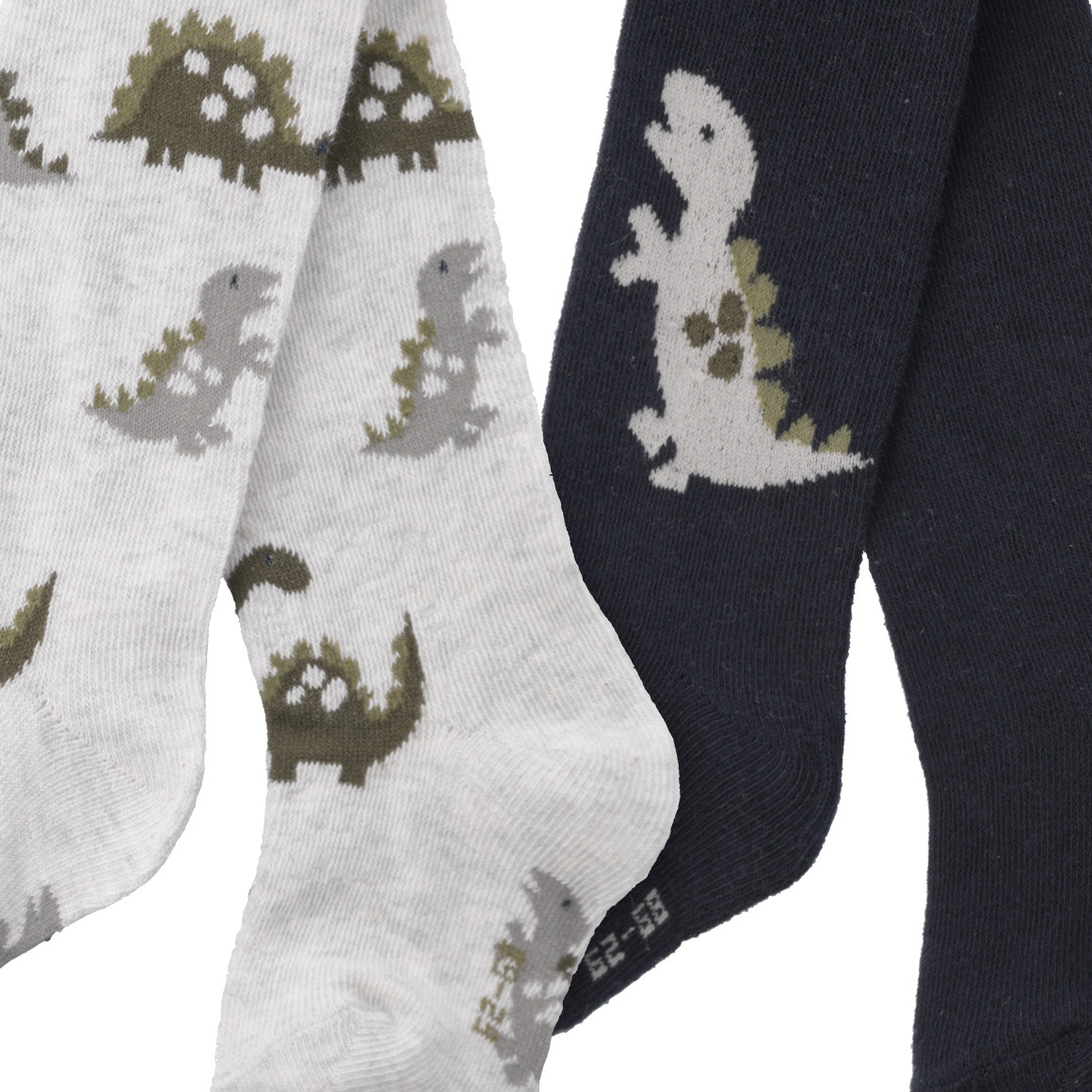 2 Baby Strumpfhosen mit Dino-Motiven
