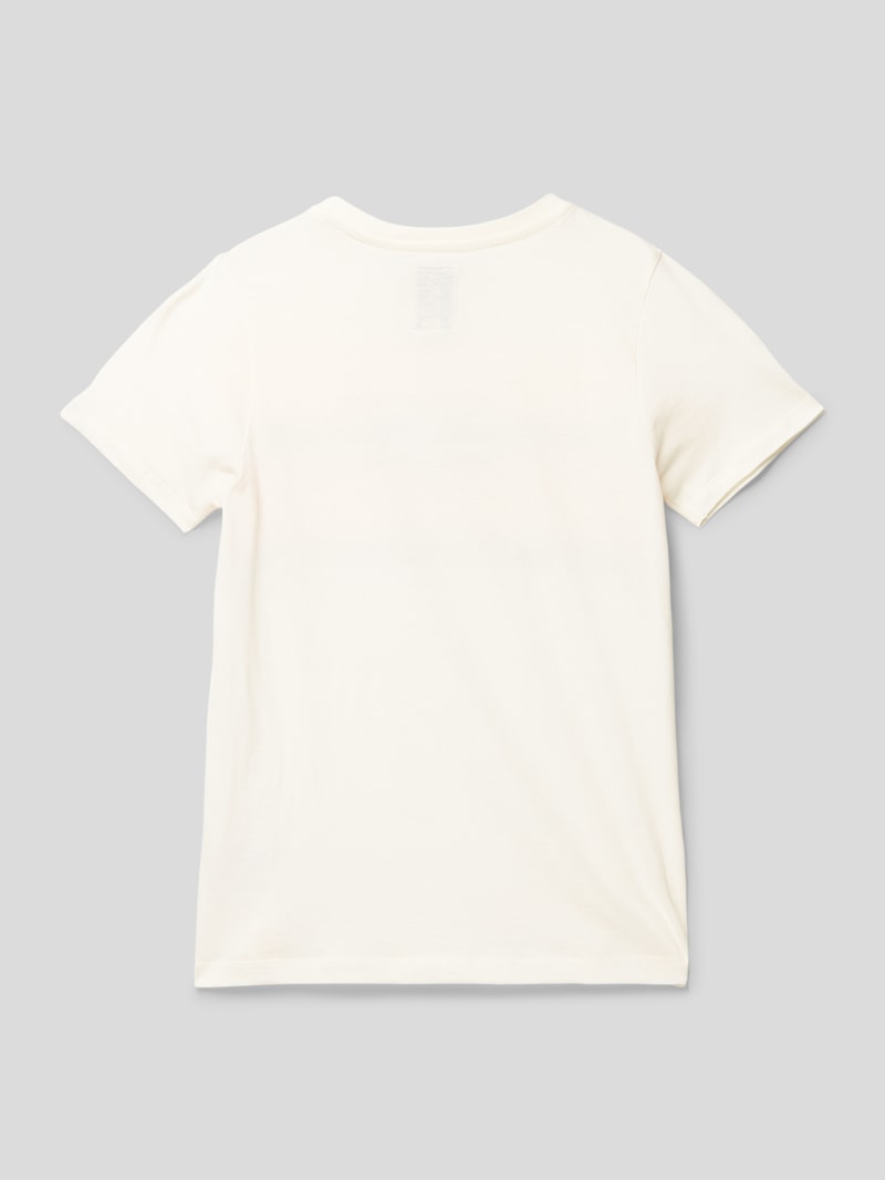 T-Shirt mit Label-Print in weiß