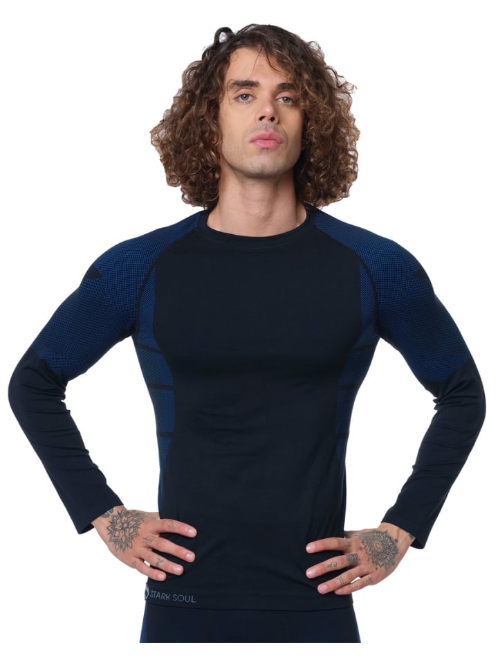Stark Soul® Skiunterwäsche - Hemd Seamless Funktionsunterwäsche in schwarz/blau günstig kaufen