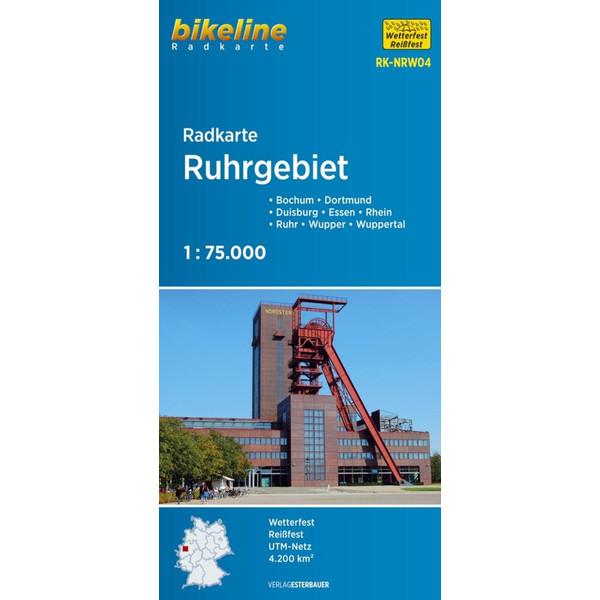 Bikeline Radkarte Deutschland Ruhrgebiet 1 : 75 000 (RK-NRW04) - Fahrradkarte