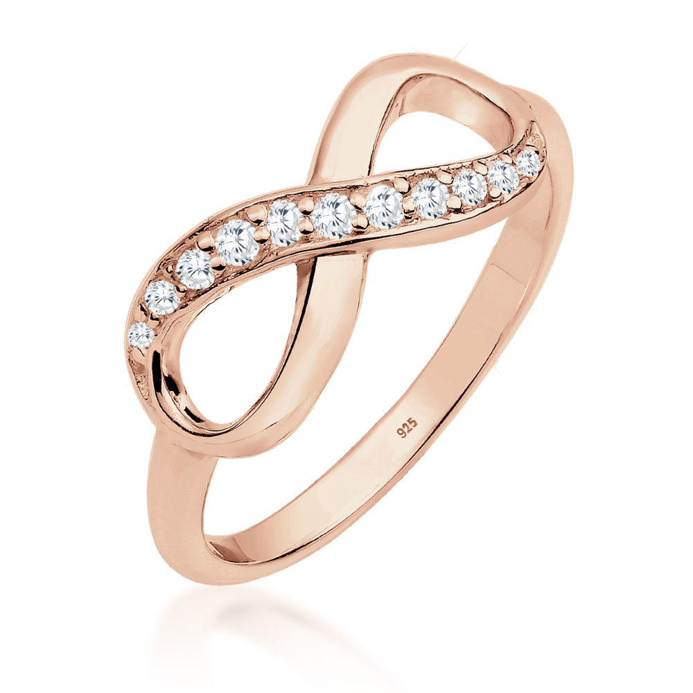 Elli Elli Bague Femmes Symbole Infinité Tendance Éternité avec Cristaux de Zirconium e Bague