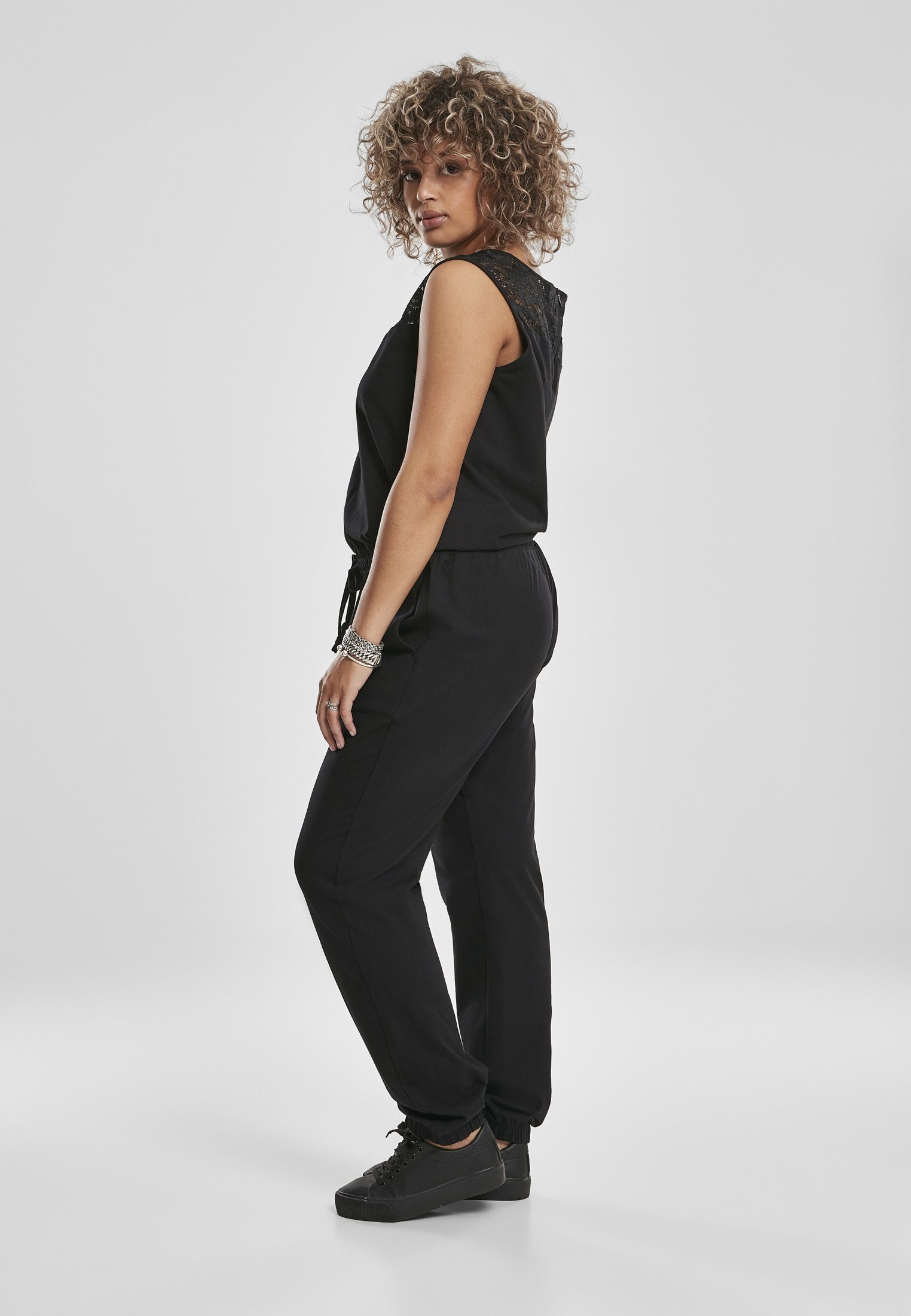 URBAN CLASSICS Jumpsuit Damen Ladies Lace Block Jumpsuit (1-tlg)