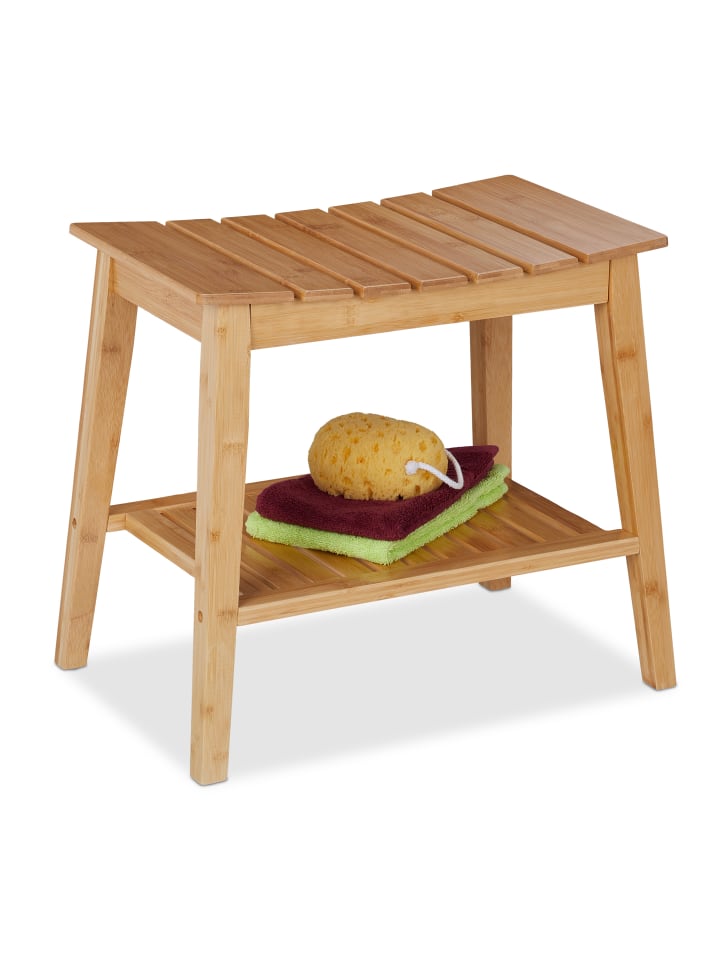 relaxdays Badhocker in Natur - (B)51,5 x (H)45 x (T)34 cm günstig kaufen onesize