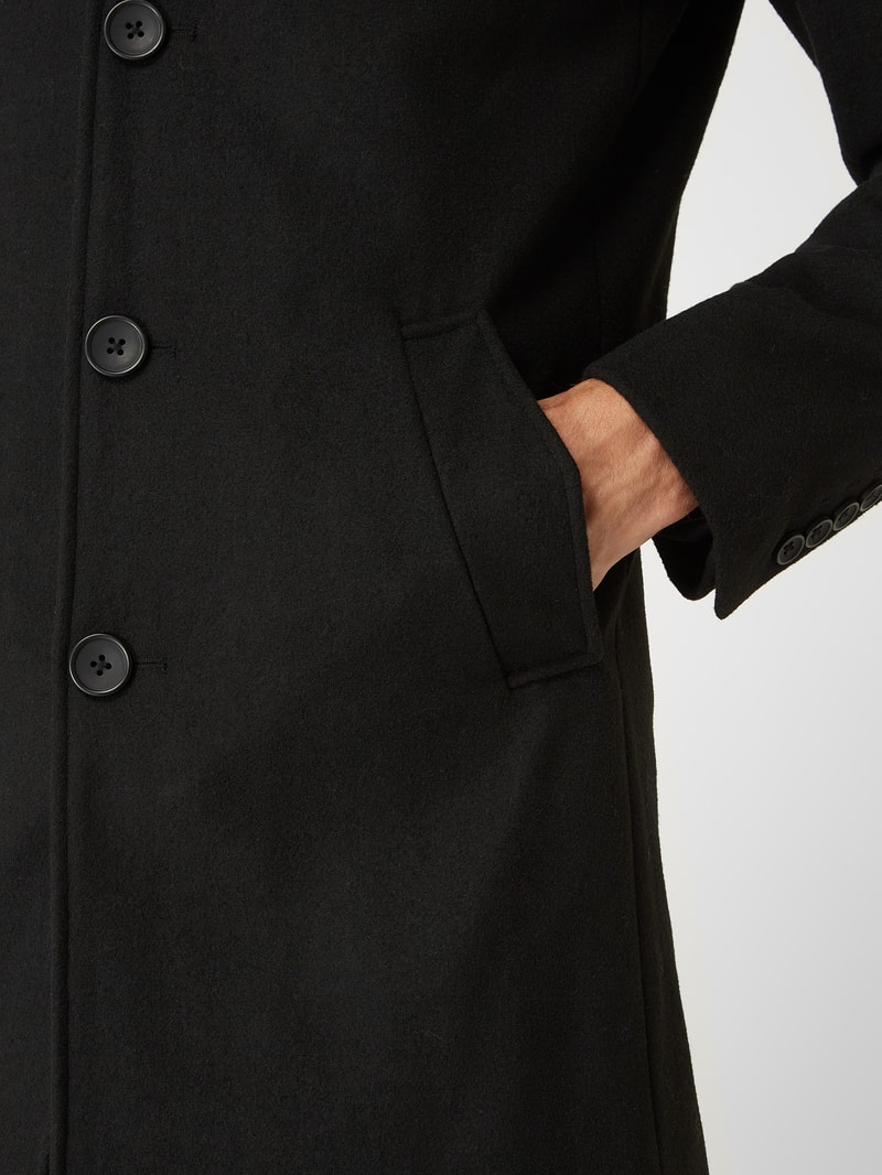 Kurzmantel aus Wollmischung im 2-in-1-Look Modell 'Ontario' in schwarz