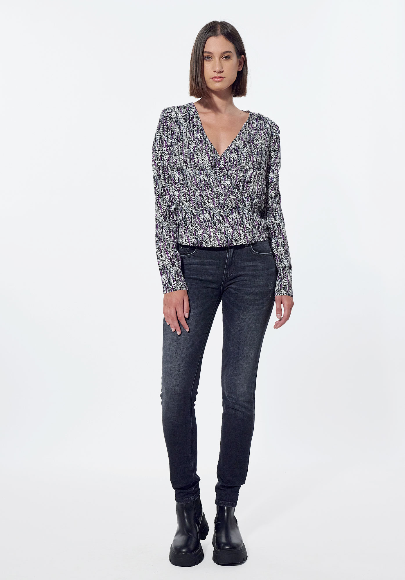 VEYZI  Blouse violette Femme en 100% polyester recyclé