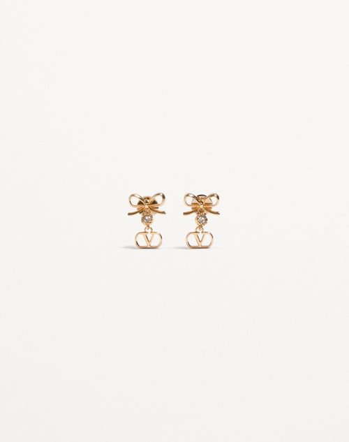 Brincos com a assinatura VLogo em metal e cristais Swarovski®