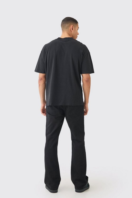 Geripptes Oversize T-Shirt