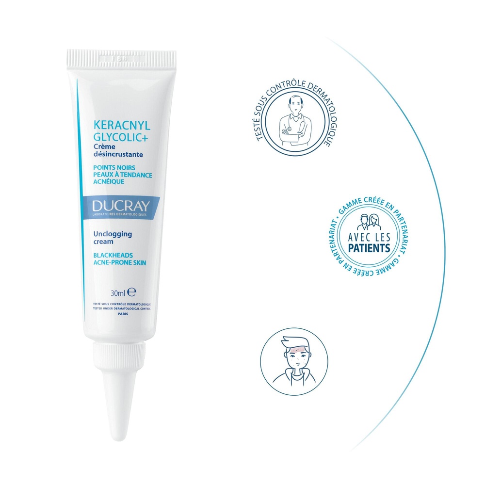 Ducray Keracnyl - Glycolic Emulsion points noir s et  imperfections Soin visage