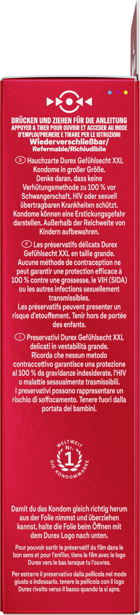 Kondome Gefühlsecht XXL, Breite 60mm, 8 St