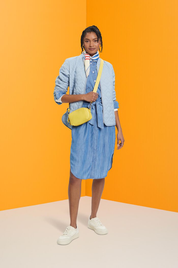 Denim-Shirtkleid mit abnehmbarem Bindegürtel