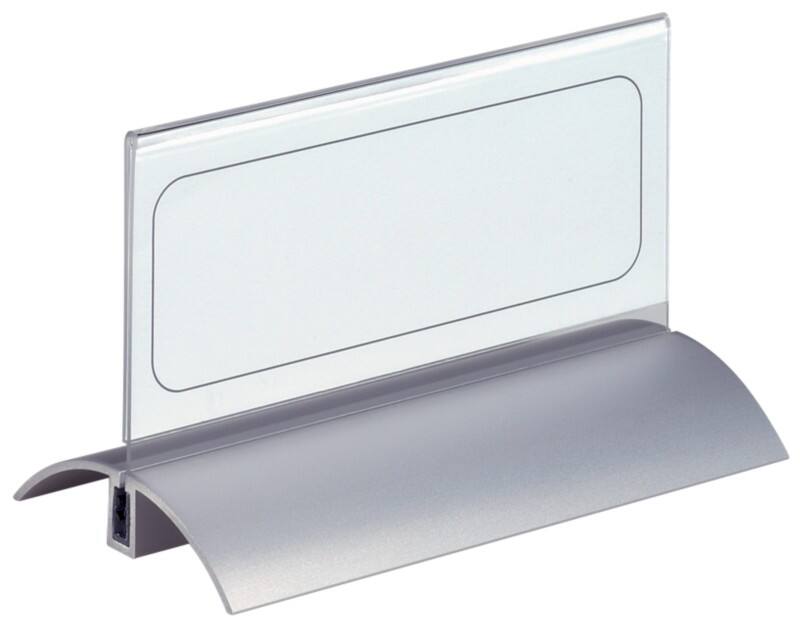 DURABLE PRESENTER DE LUXE Tischnamensschild 15 x 6,1 cm Acryl, Aluminium Silber, Transparent 2 Stück