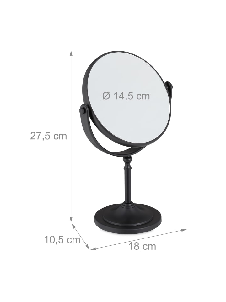 relaxdays Kosmetikspiegel in Schwarz günstig kaufen onesize