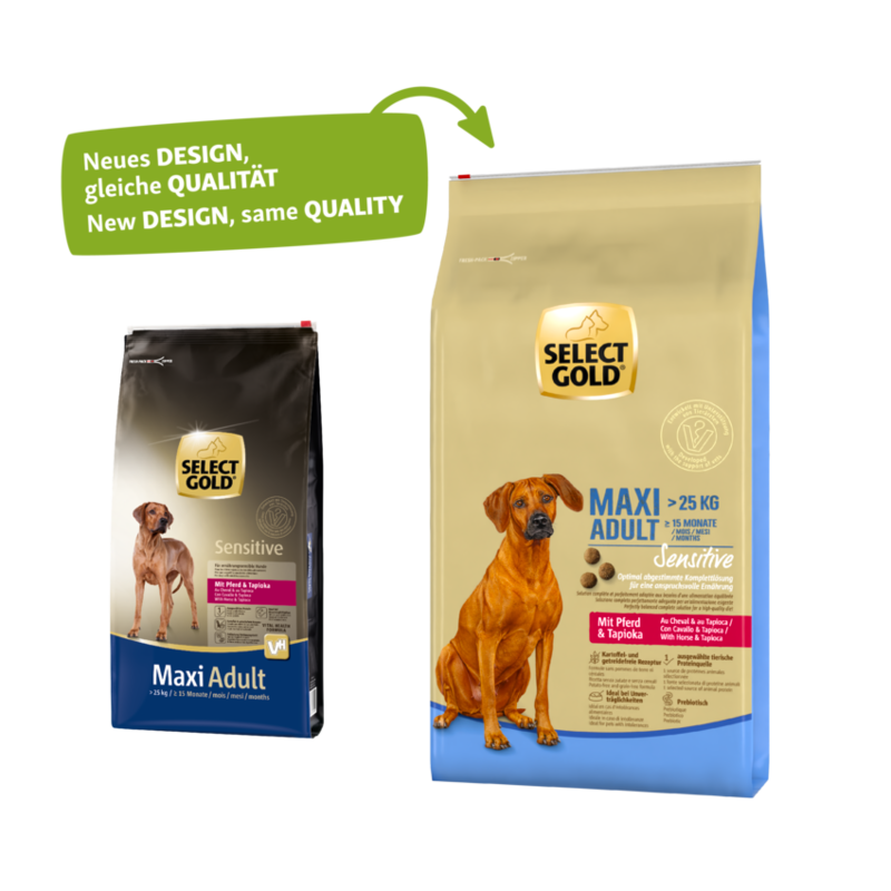 SELECT GOLD Hundetrockenfutter SELECT GOLD Sensitive Adult Maxi Pferd & Tapioka 12 kg
