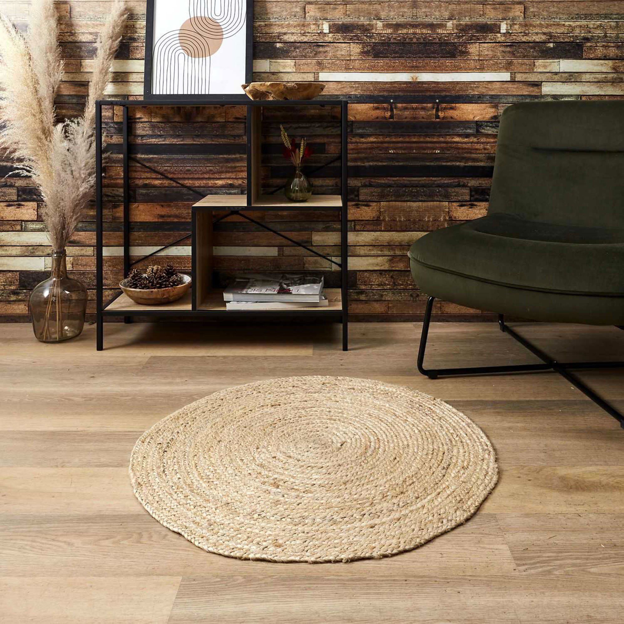 Tapis jute naturel tressé