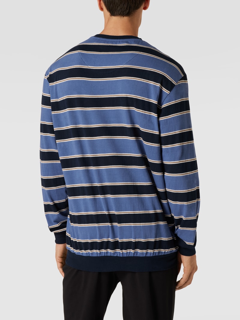 Pyjama-Oberteil mit Streifenmuster in blau